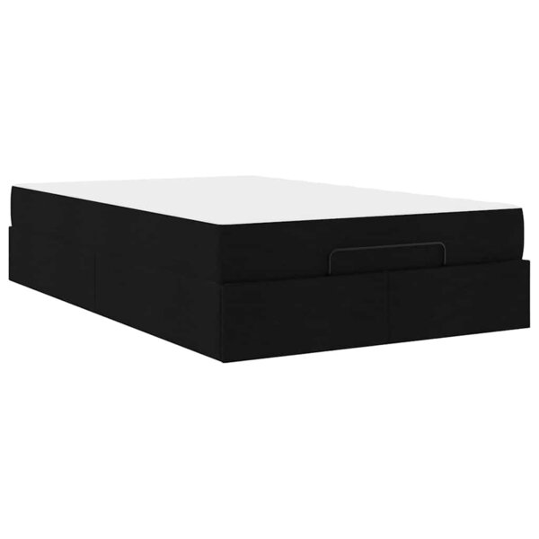 vidaXL Cadre de lit avec matelas Noir 120 x 190 cm tissu