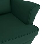 vidaXL Fauteuil à bascule à oreilles en velours vert foncé bois massif