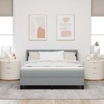 vidaXL Lit à ressorts avec matelas Gris clair 200 x 160 cm Polyester
