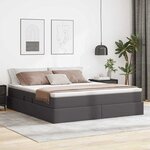 vidaXL Lit avec rangement et matelas Gris 160 x 200 cm Simili cuir