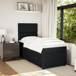 vidaXL Sommier à lattes de lit avec matelas Noir 100x200 cm Velours