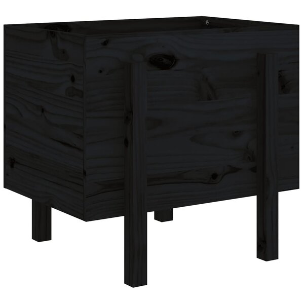 vidaXL Jardinière noir 62x50x57 cm bois massif de pin
