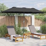 vidaXL Parasol de jardin Noir 370 x 197 x 239 cm