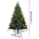 vidaXL Sapin de Noël artificiel à charnières avec support 240 cm