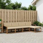 vidaXL Ensemble de canapés d'extérieur 5 Pièces Naturel et Beige