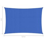 vidaXL Voile d'ombrage 160 g/m² Bleu 2x4 5 m PEHD