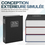 ACROPAQ Coffre Fort Discret à clé Livre- Coffre-fort a clé 26 5X20X6 5 cm simulé en livre- Sécurisez vos objets- Noir