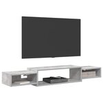 vidaXL Meuble TV mural Montage mural Gris béton 140 x 28 x 21 cm