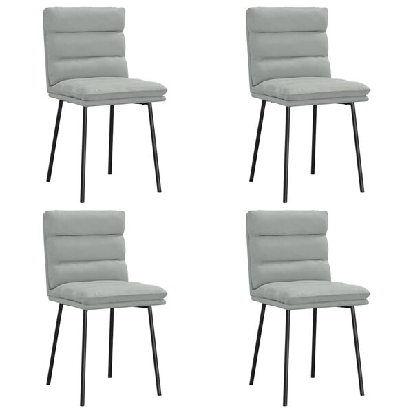 vidaXL Chaises à manger lot de 4 Gris clair Velours
