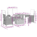 vidaXL Ensemble à manger de jardin coussins 4 Pièces beige résine tressée