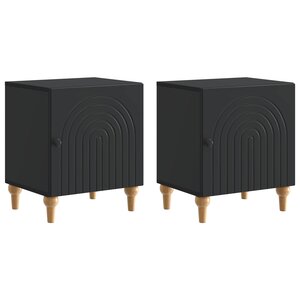 vidaXL Cabinet de chevet 2 Pièces Noir 43 x 34 5 x 50 cm
