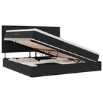 vidaXL Lit de rangement LED avec matelas Noir 200 x 200 cm Velours