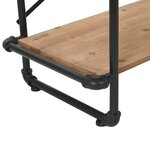 vidaXL Bibliothèque Bois de sapin massif et acier 120x42x180 cm