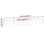 vidaXL Lit surélevé de jardin Acier enduit de poudre 322x100x36cm Vert