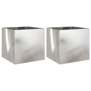 vidaXL Jardinières 2 Pièces argenté 49x47x46 cm acier inoxydable