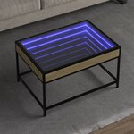 vidaXL Table basse avec LED infini chêne sonoma 70x50x41 cm