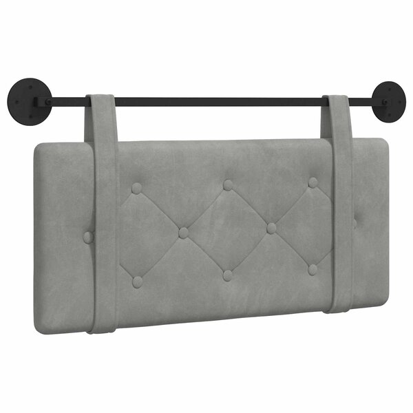 vidaXL Tête de lit suspendue Gris clair Velours