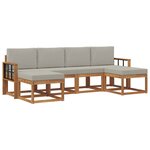 vidaXL Ensemble de canapés d'extérieur 6 Pièces Gris Naturel et Clair