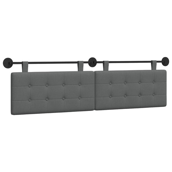 vidaXL Tête de lit suspendue Gris foncé Tissu