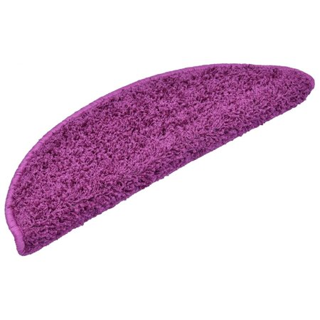 vidaXL Tapis d'escalier 15 Pièces violet 56x17x3 cm