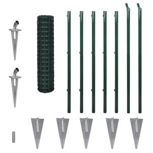 vidaXL Clôture Euro Acier 10 x 1 2 m Vert