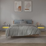 vidaXL Tables de chevet 2 Pièces avec LED sonoma gris 60x35x40 cm