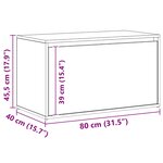 vidaXL Banc d'entrée 80x40x45 cm chêne artisanal bois d'ingénierie