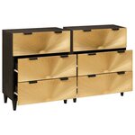 vidaXL Buffet 2 Pièces Noir et or 60 x 33 x 75 cm bois de manguier massif