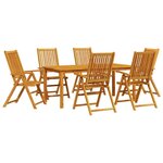 vidaXL Ensemble de salle à manger pour jardin Pliable 7 Pièces Marron