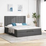 VidaXL Cadre de lit ottoman avec matelas gris foncé 160x200cm tissu