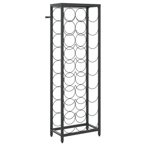 vidaXL Casier à bouteilles de 27 bouteilles noir 34x18x100cm fer forgé