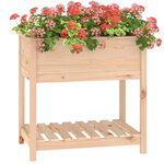 vidaXL Jardinière avec étagère 82 5x54x81 cm Bois massif de pin