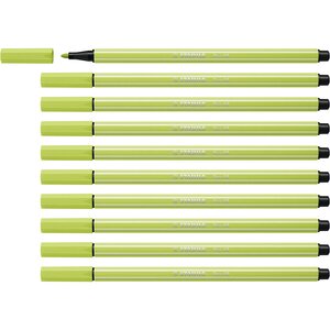 Stylo feutre pen 68  citron vert x 10 stabilo