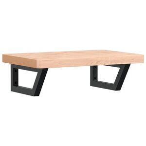 vidaXL Étagère de vasque murale acier et bois massif de hêtre