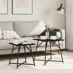 vidaXL Ensemble de tables d'appoint 2 Pièces Chêne noir 50 x 50 x 50 cm