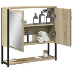 vidaXL Armoire de salle de bain à miroir chêne sonoma bois ingénierie