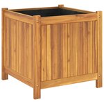 vidaXL Jardinière avec doublure 50x50x50 cm bois massif d'acacia