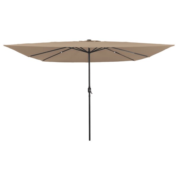 vidaXL Parasol de jardin carré avec lumières LED  295 x 245 cm  taupe