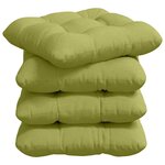 vidaXL Coussins de siège 4 Pièces Vert clair 40 x 40 x 12 cm tissu