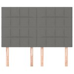 vidaXL Tête de lit Gris foncé 144 x 5 x 118/128 cm Tissu