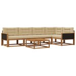 vidaXL Ensemble de canapés d'extérieur 6 Pièces Naturel et Beige