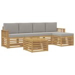 vidaXL Ensemble de canapés d'extérieur 6 pc Blanc et gris clair