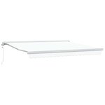 vidaXL Auvent Rétractable Blanc 400 × 300 cm Tissu  Métal