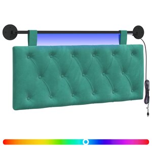 vidaXL Tête de lit suspendue Turquoise Velours