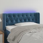 vidaXL Tête de lit à LED Bleu foncé 103x16x78/88 cm Velours