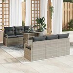 vidaXL Ensemble de canapé de jardin 7 Pièces Gris clair 100 x 55 x 73 cm
