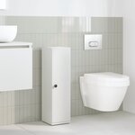 vidaXL Meuble de salle de bain avec porte-rouleau blanc 20 5x22x72 cm