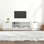 vidaXL Meubles TV 2 Pièces Blanc brillant 80x35x36 5 cm Bois d'ingénierie