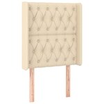 vidaXL Tête de lit avec oreilles Crème 83x16x118/128 cm Tissu