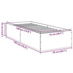 vidaXL Cadre de lit gris béton 75x190 cm bois d'ingénierie